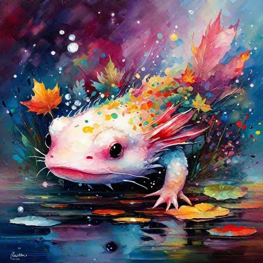 Prompt: Splendid portrait of A baby axolotl l! :: breathtaking cover art by Leonid Afremov, Brian Kesinger, Alena Aenami, Erin Hanson, Jean Baptiste Monge, insanely detailed, triadic color