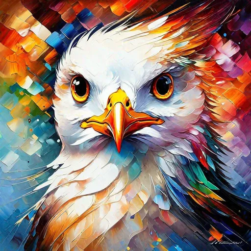Prompt: Splendid portrait of A seagull l! :: breathtaking cover art by Leonid Afremov, Brian Kesinger, Alena Aenami, Erin Hanson, Jean Baptiste Monge, insanely detailed, triadic color