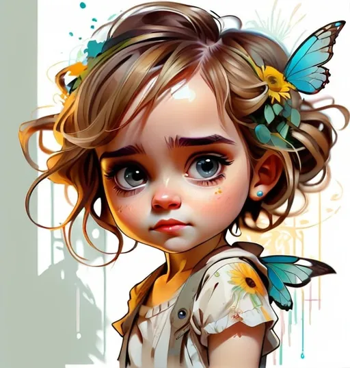 Prompt: adorable Chibi baby EmmaWatson by Rossy E and CGSociety and Carne Griffiths and Alfons Mucha sunny day