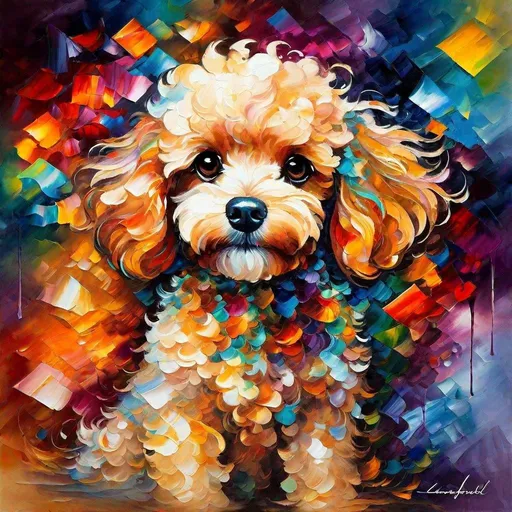 Prompt: Splendid portrait of A baby poodlel! :: breathtaking cover art by Leonid Afremov, Brian Kesinger, Alena Aenami, Erin Hanson, Jean Baptiste Monge, insanely detailed, triadic color