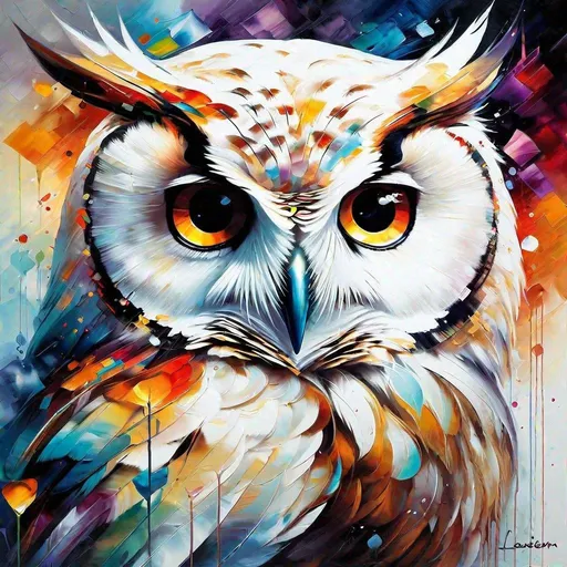 Prompt: Splendid portrait of A baby White owl l! :: breathtaking cover art by Leonid Afremov, Brian Kesinger, Alena Aenami, Erin Hanson, Jean Baptiste Monge, insanely detailed, triadic color
