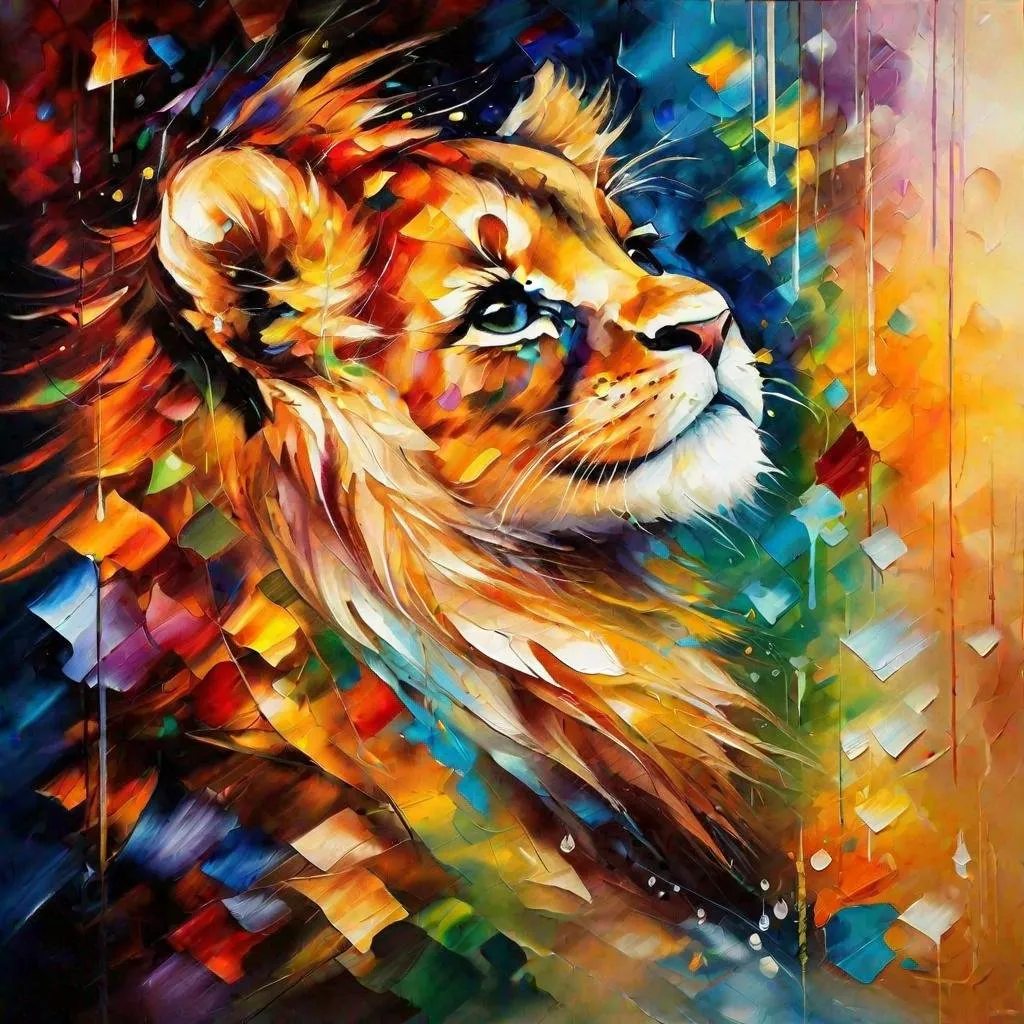 Prompt: Splendid portrait of A  baby young lion l! :: breathtaking cover art by Leonid Afremov, Brian Kesinger, Alena Aenami, Erin Hanson, Jean Baptiste Monge, insanely detailed, triadic color
