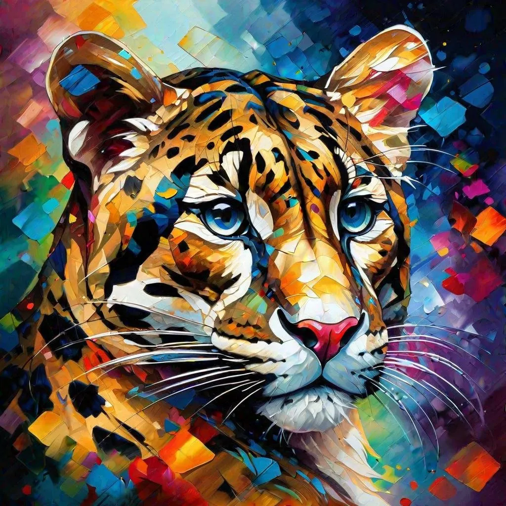 Prompt: Splendid portrait of A clouded leopard l! :: breathtaking cover art by Leonid Afremov, Brian Kesinger, Alena Aenami, Erin Hanson, Jean Baptiste Monge, insanely detailed, triadic color