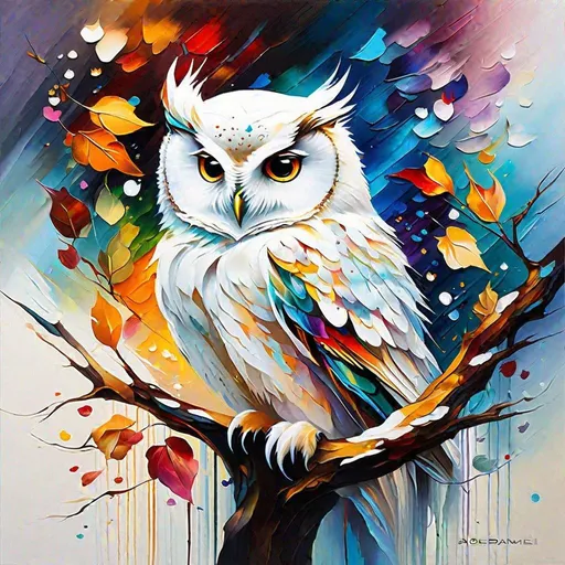 Prompt: Splendid portrait of A baby White owl l! :: breathtaking cover art by Leonid Afremov, Brian Kesinger, Alena Aenami, Erin Hanson, Jean Baptiste Monge, insanely detailed, triadic color