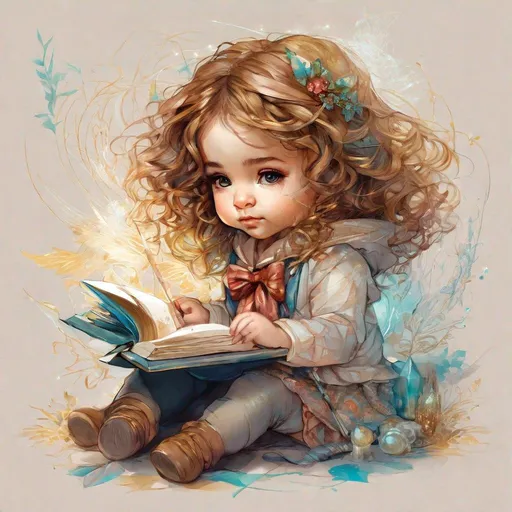 Prompt:  adorable Chibi baby Hermione Granger by Rossy E and CGSociety and Carne Griffiths and Anphore Mucha intricate motiffs, intricate filigree, sunny day
