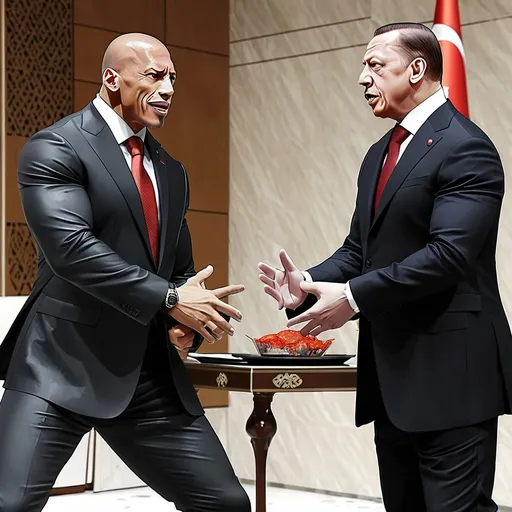 Prompt: The Rock vs Recep Tayyip Erdogan