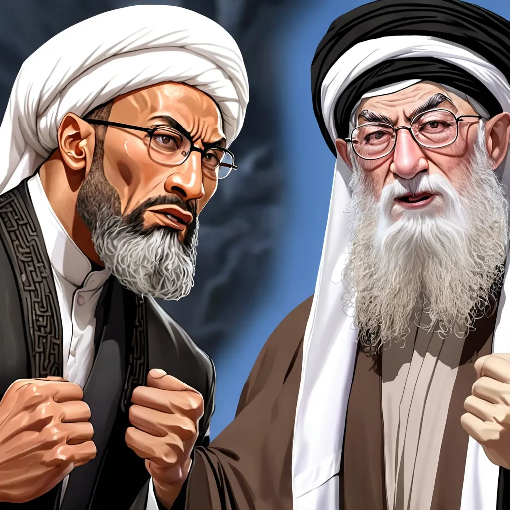 Prompt: The Rock vs Ayatollah Ali Khamenei