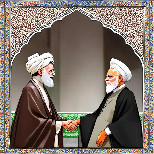 Prompt: Ayatollah Ali Khamenei vs Narendra Modi