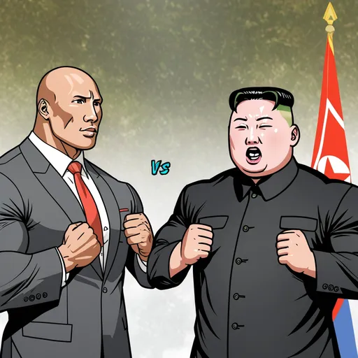 Prompt: The Rock vs Kim Jong Un