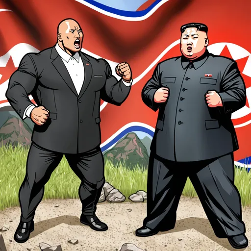 Prompt: The Rock vs Kim Jong Un