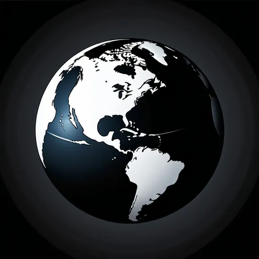 Prompt: (Earth showing North America and South America in graphic style for logo), monochrome, sleek design, minimalist, modern look, high contrast, clean lines, simple background, iconic, vector art, high resolution, ultra-detailed, commercial quality, perfect for branding, professional appearance, clarity and precision.