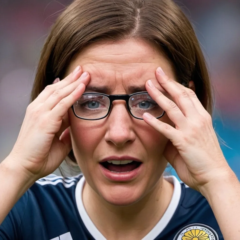 Prompt: Create a funny post for Jacqueline Meade Opticians with scotland fans crying after defeat to germany in euro 2024 





