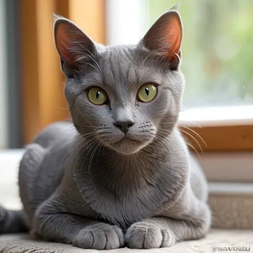 Prompt: Gray female cat