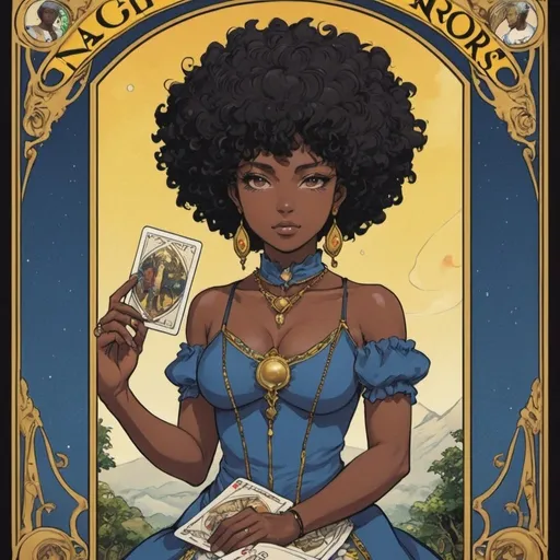 Prompt: tarot card Anime illustration, music album cover with title negroes for sale by public auction
