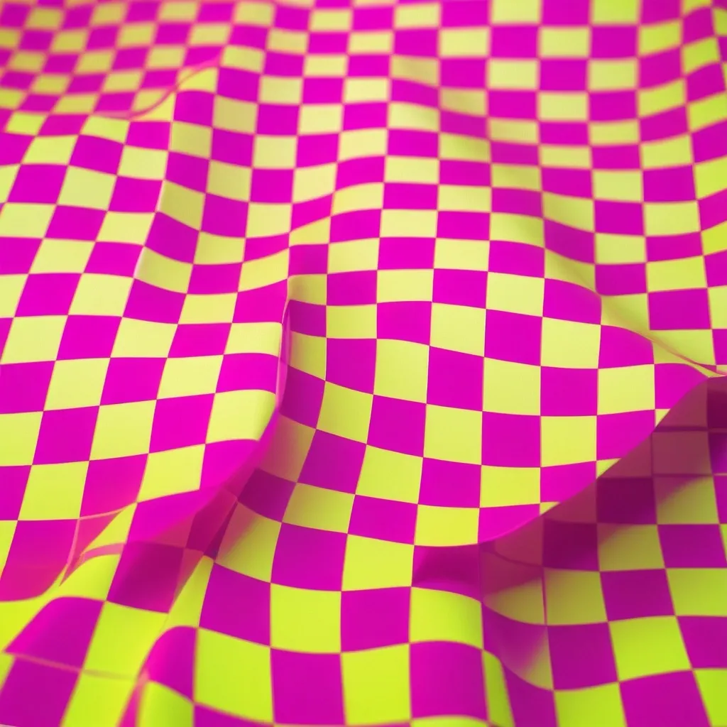 Prompt: a fluorescent yellow and fluorescent pink checkered wallpaper, color field, c4d