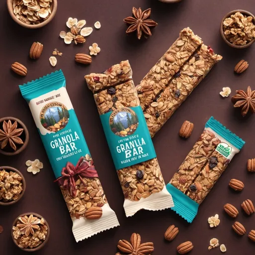 Prompt: "Create a series of marketing images for a holiday campaign for the new organic granola bar brand."