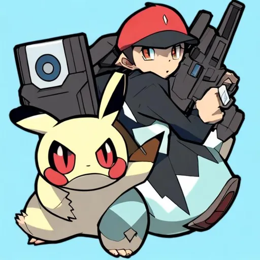 Prompt: pokemon,guns