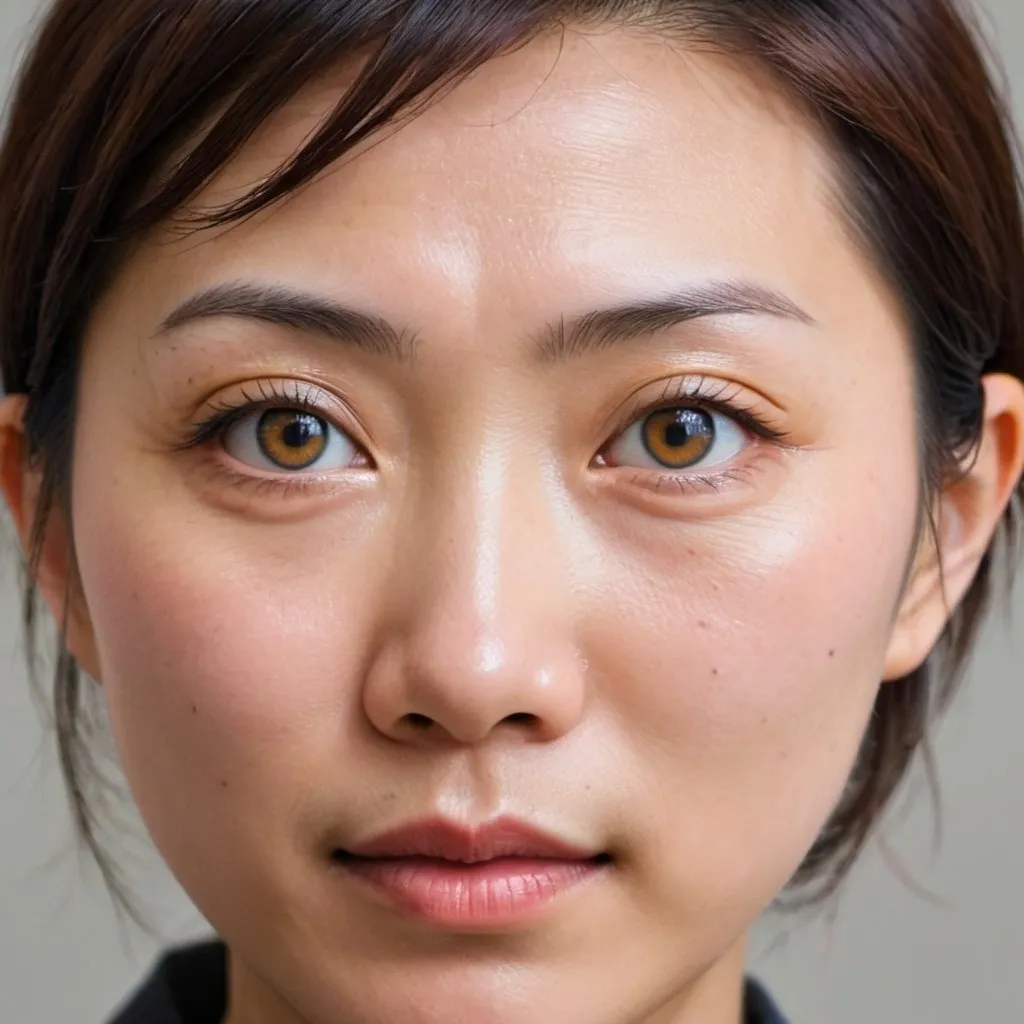 Prompt: japanese woman with eyes like the sun