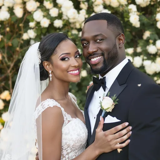 Prompt: A GOOD BLACK LOOKING MAN WEDDED