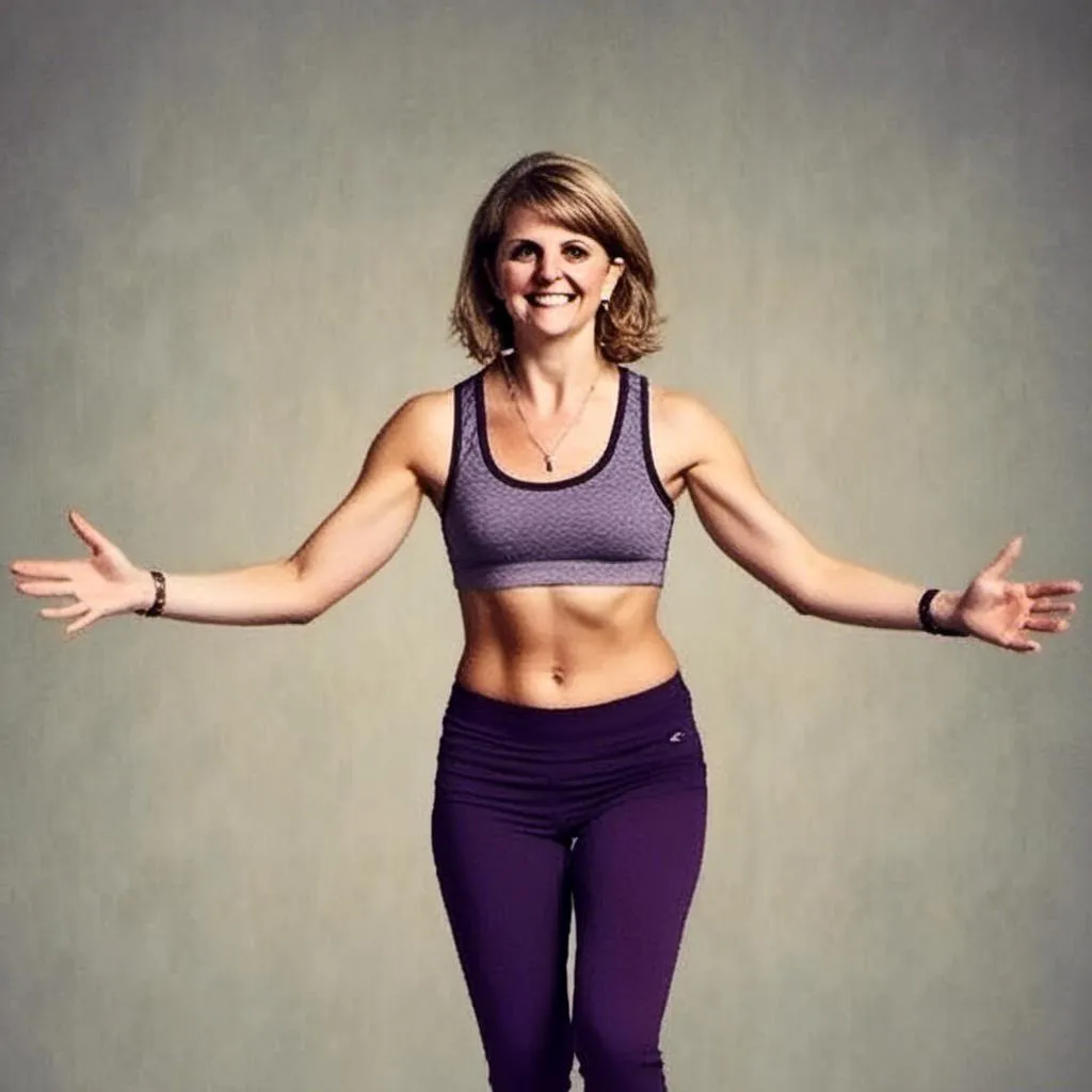 Prompt: Woman doing jumping jacks, detailed, professional, crisp high resolution photo<mymodel>