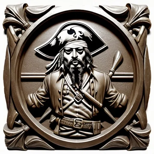 Prompt: pirates, bas relief,