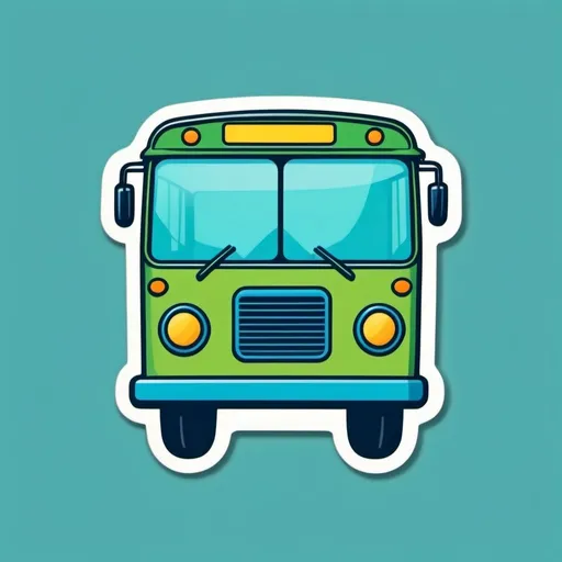 Prompt: Passenger Bus icon. Blue & green theme.