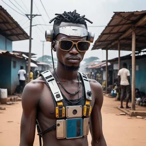 Prompt: Ghana cyberpunk 