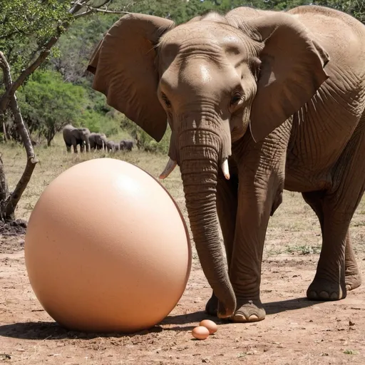 Prompt: Elephant laying egg
