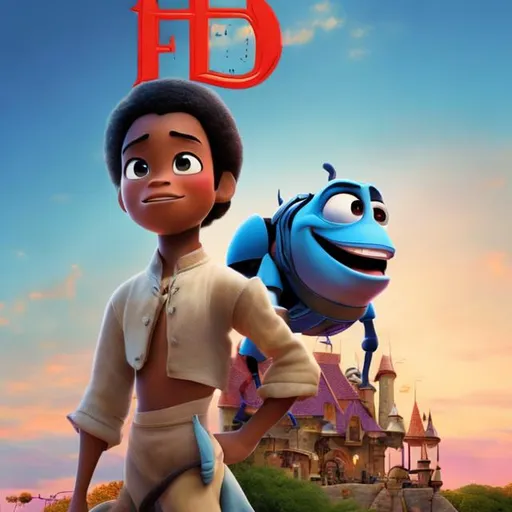 Prompt: slave disney pixar movie poster