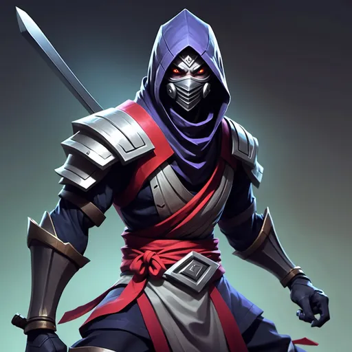 Prompt: Create a league of legends lore image of zed the ninja