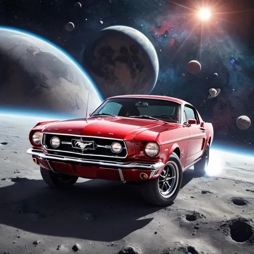 Prompt: Ford Mustang in outer space