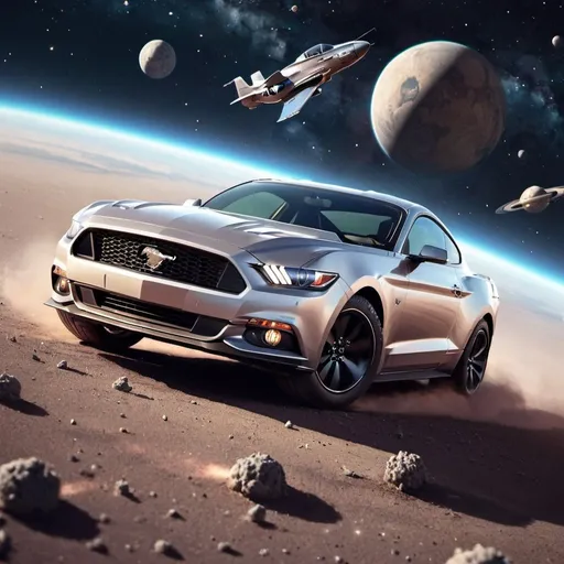 Prompt: Ford Mustang in outer space