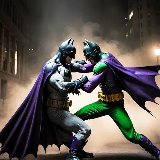Prompt: Batman fighting the Joker 