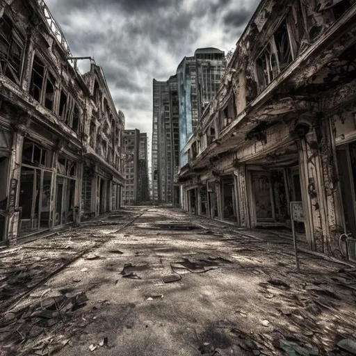 Prompt: abandoned city