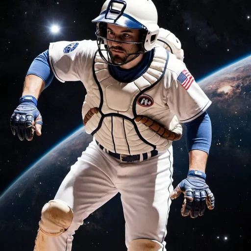 Prompt: baseball player in space
