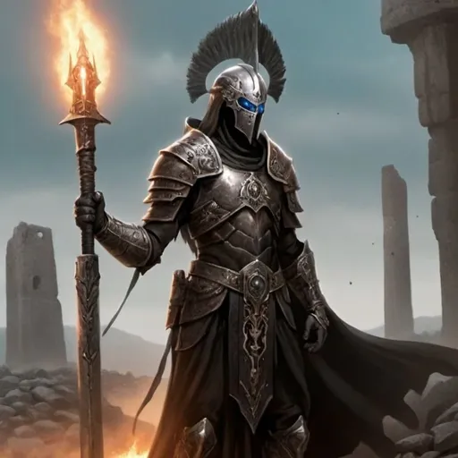 Prompt: In the image, Vilicus stands tall and proud, his form clad in gleaming armor and his eyes burning with the fire of ambition. His helmet, adorned with the symbols of Mars, radiates an aura of divine power, granting him strength and focus on the battlefield. Behind him, the ruins of ancient cities lie in ruin, a testament to his unstoppable march toward greatness. Vilicus is a conqueror, a warrior, and a symbol of the eternal struggle for power that defines the world of ancient warfare.