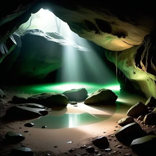 Prompt: A slight mist hovered over the ground and a dark green light-filled the cave.  A shimmer within the air, and an audible buzz within their ears as their bodies uncontrollably swayed in place and in unison with each other, all of the Mystics began to chant quietly.
