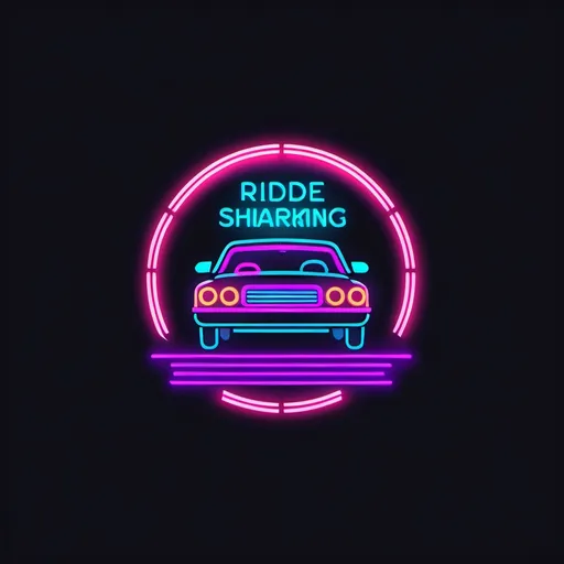 Prompt: Create me a logo for a ridesharing app. Make it with neon sign