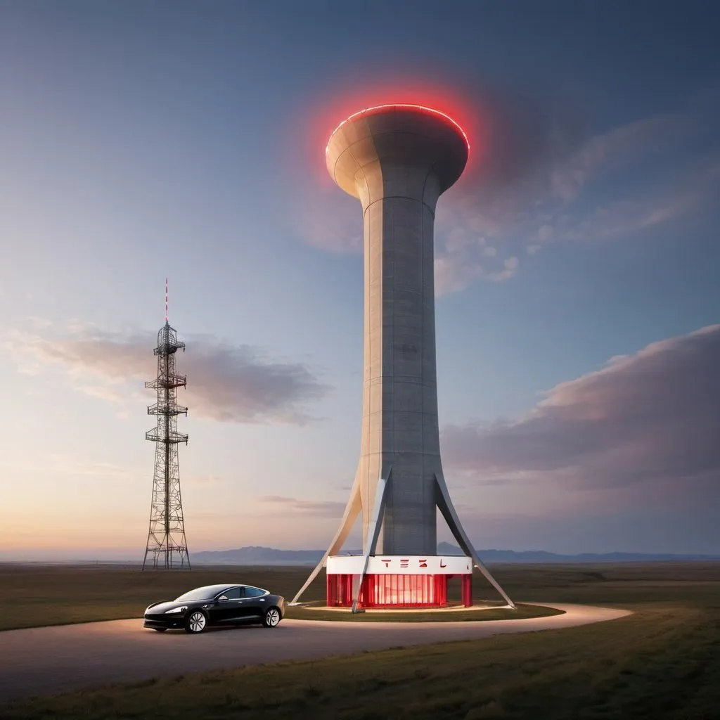 Prompt: Tesla Tower with  tesla