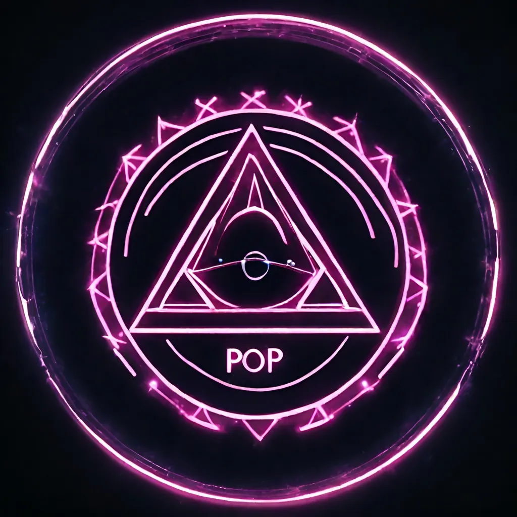 Prompt: Federation of Magic Pop and UFOs  "FMPU" :: logo visualization :: neon, realistic, led, spotlight ::  UFOs and references to pop music