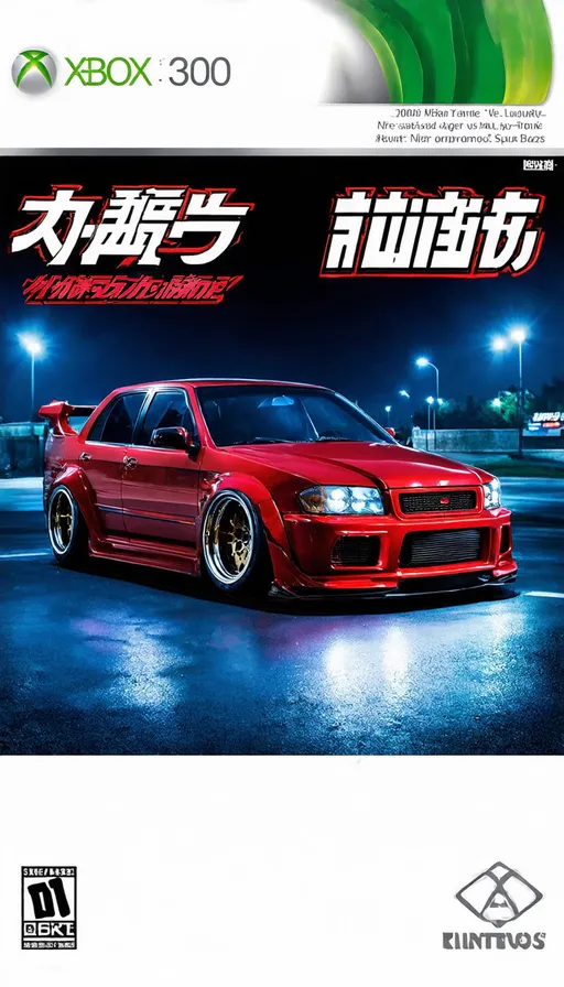 Prompt: 2000s japanese tuner car game cover, customized modern jdm suv, japanese tuner magazine page, night, underglow, xbox 360 game cover