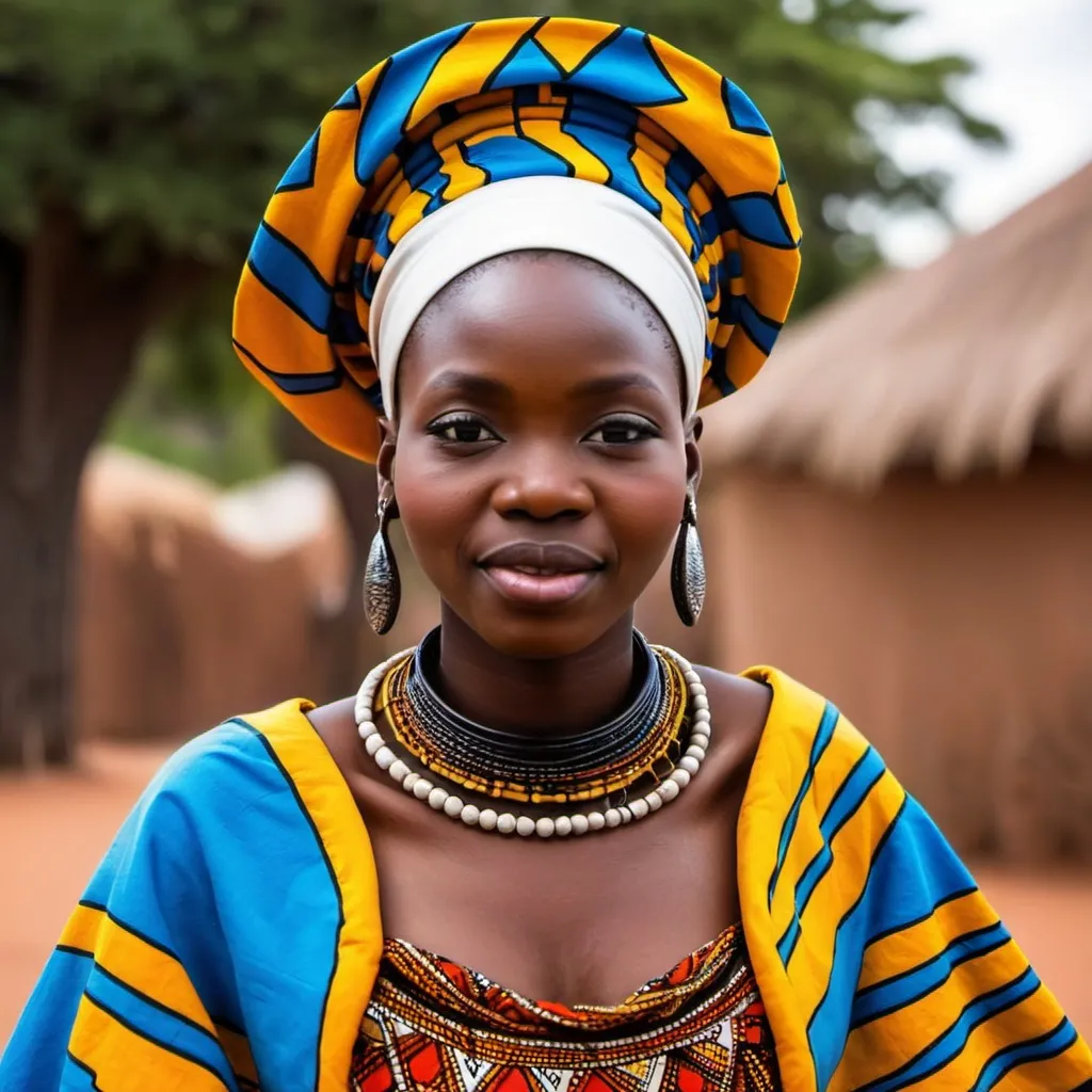 Prompt: african lady wearing traditional clothes