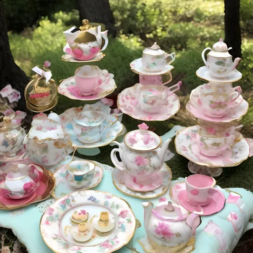 Prompt: Wonderland tea party 
