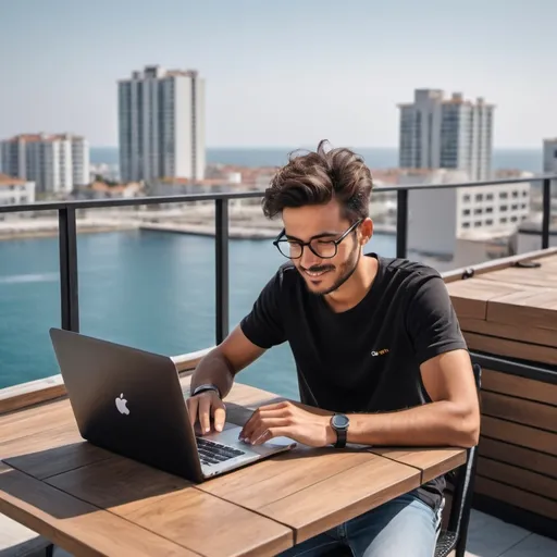 Prompt: a young digital marketing expert working fromm a rooftop having an ocean view working on a laptop, one more laptop on the table, guyy having black coffee, also 4 points on the image on top
Now learn for free
1. google ads
2. meta ads.
3.ecommerce das.
4.tiktok ads