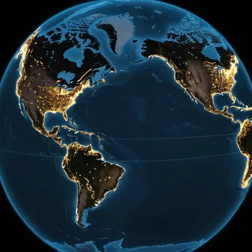 Prompt: I want to create an animated graphic that slowly lights up certain areas of the world based off certain data points. The data points are: United States = 10, Canada = 20 and Thailand = 9