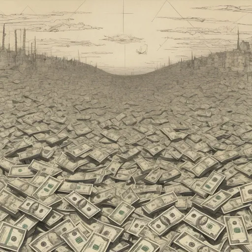 Prompt: [Multiple income drawing] of [money from everywhere], a [There is wealth everywhere], [Cinematic], by [Leonardo da Vinci (1): (%)] | by [Vincent van Gogh (2):(%)] / in the style of [suprematism], [cinematic], [professional], [--no other animal] 