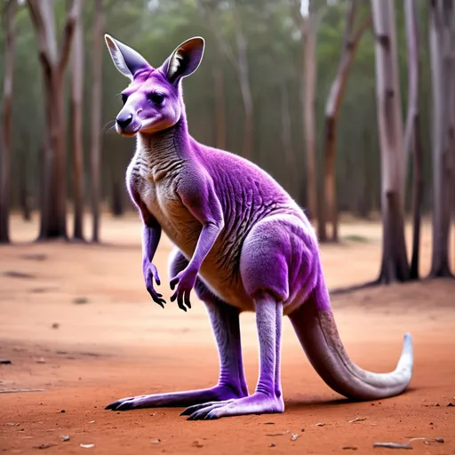 Prompt: A purple kangaroo