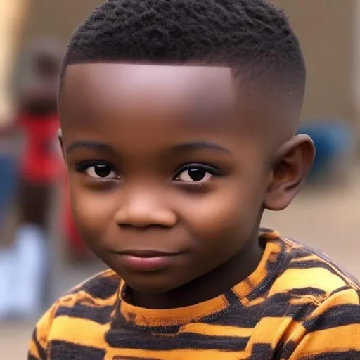 Prompt: African boy with cute haircut