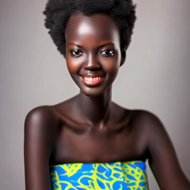 Prompt: 4 beautiful tall dark skin South Sudanese girl 