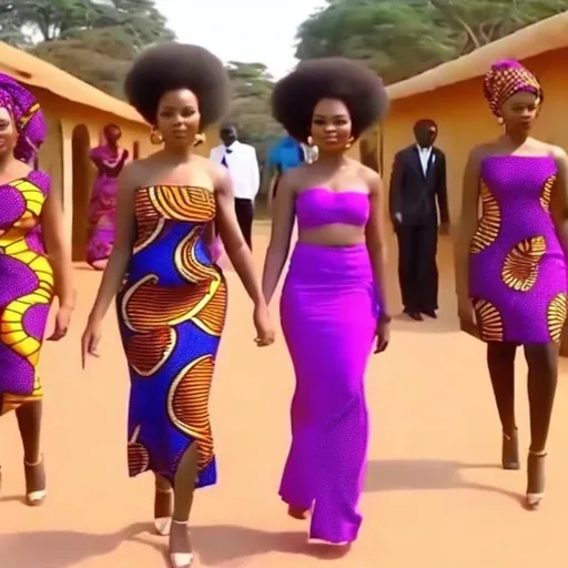 Prompt: Create beautiful african girls video walking in style